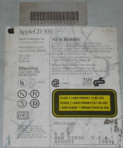Apple CD 300 bottom