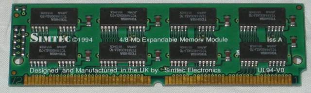 Simtec 4/8Mb Expandable Memory Module front