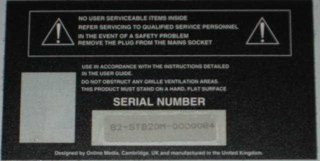 STB20M Serial Number