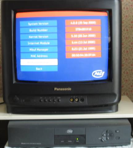 Pace DSL4000 Version screen