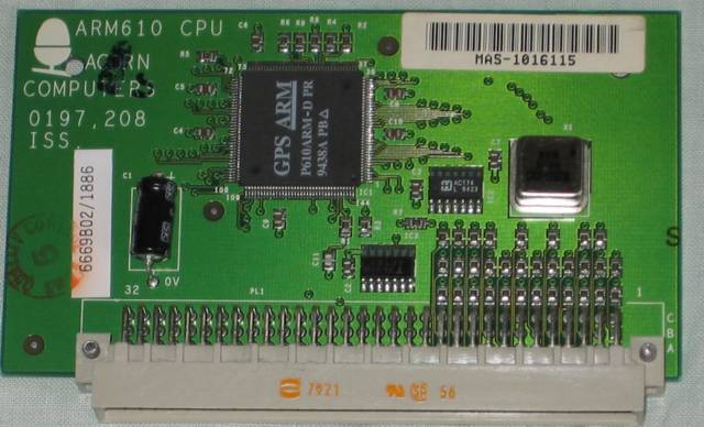 Acorn 30 MHz ARM610 CPU front